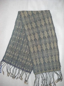 Scarf Reversible Kaif Motif No Ikat Hand Woven Weaving Boti West Timor Indonesia - Picture 1 of 12