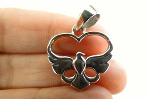 Symbol Of Peace Dove Bird No Stone 925 Sterling Silver Pendant - Picture 1 of 4