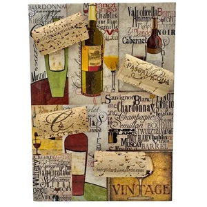 Magnetic Board Frame 5x7 Wine Theme with Cork Magnets - Picture 1 of 9
