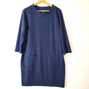 NWT Caslon Nordstron Women's XL Dress Navy Peacot Zip Pockets - Picture 1 of 6