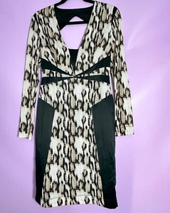 Roberto Cavalli Just Ladies Snake Sexy Long Sleeve Dress Womans Size 44 / 10 - Picture 1 of 11