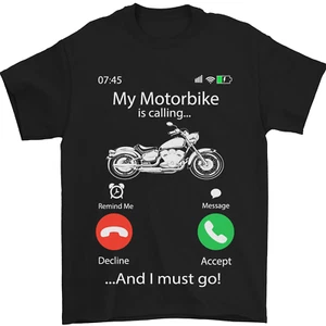 Camiseta para hombre My Motorbike Is Calling Biker 100 % algodón - Imagen 1 de 11