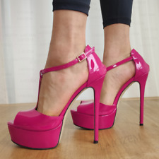 Women Platform Pumps Peep Toe Shiny High Heels Pumps Party Evening Prom Shoes