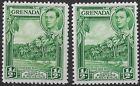 Grenada 1938-50 SG 153 i 153a | 1⁄2d żółto-zielona i 1⁄2d niebiesko-zielona | w idealnym stanie L na zawiasach
