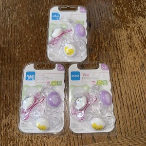 MAM Clear 0-6 Schnuller Baby Mädchen, 3 Stück am besten für gestillte Babys 3 Packungen Neu in Verpackung - Bild 1 von 5