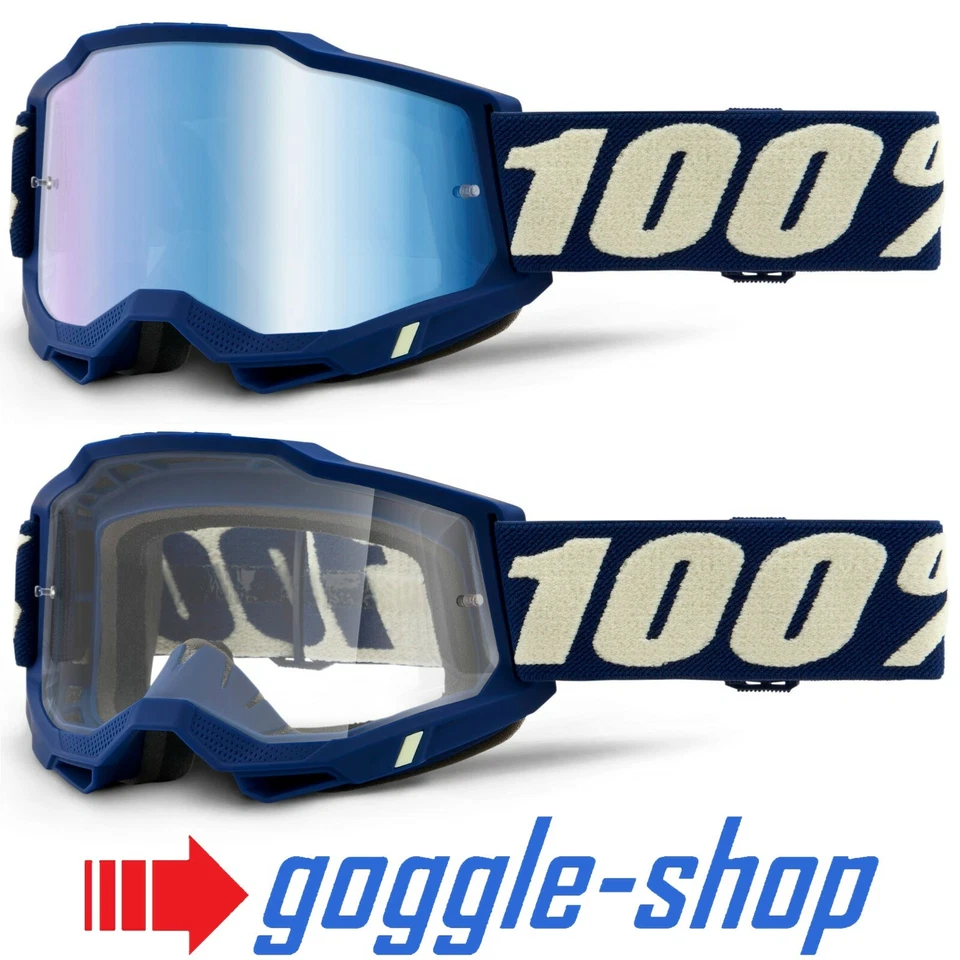 100% Percent ACCURI 2.0 Motocross MX MTB Gafas - Azul Marino Intenso Lentes - Imagen 1 de 1