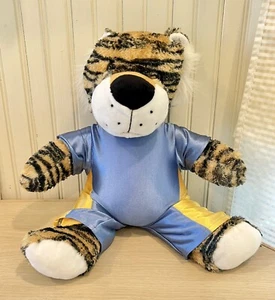 Bears2Go Gym Tiger 16" Plush Blue And Yellow Athletic Workout Bodysuit Outfit - Bild 1 von 6