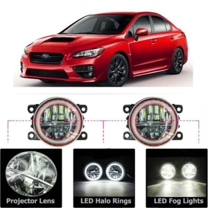LED Fog Light Kit Angel Eye Rings DRL Daytime Running Lamp Fit For Subaru WRX - Picture 1 of 12