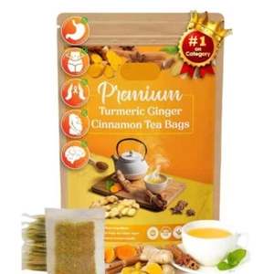 Turmeric Ginger Cinnamon Tea 60/120Bags 100% Natural & No Additives &CaffeineNo - Picture 1 of 16