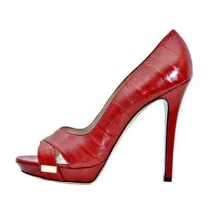 2002 Rare Vintage Versace Red Eel Leather Platform Shoes 40 - 10 NWT - Picture 1 of 4
