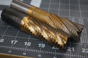 Lot of 2 1.25" HSS Cobalt 6 Flute Roughing End Mills - Picture 1 of 6