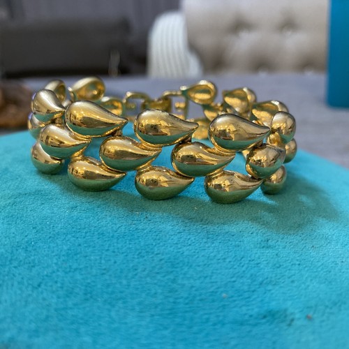 "Bracciale Maglia Catena Goccia di Pioggia Vintage GIVENCHY Tono Lucido 7""