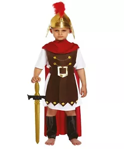 Kids ROMAN GLADIATOR FANCY DRESS Full COSTUME Book Day Week Boys General Soldier - Picture 1 of 9