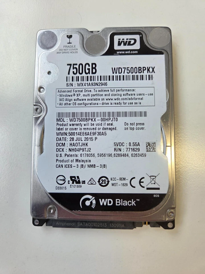Western Digital 750GB HDD SATA 72KRPM - Image 1 of 1