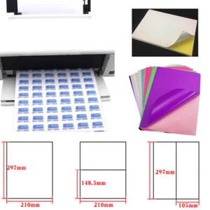 A4 White Paper Self Adhesive Sticky Label Printing Pre-Cut Papers Labels Lot - Picture 1 of 42