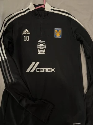 TIGRES UANL SIZE M ADIDAS LONG SLEEVE TOP TRAINING WARM UP JERSEY - Image 1 of 3