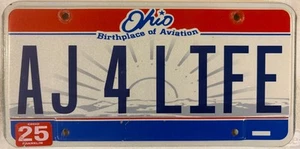 Vanity AJ AIR JORDAN 4 LIFE license plate Andrew Joseph Anthony Junior Alex John - Picture 1 of 9