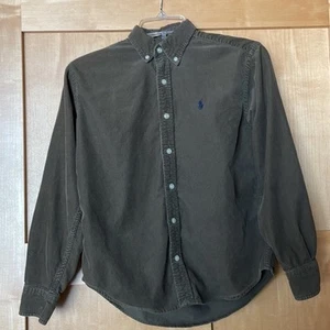 Ralph Lauren Boy's Cotton Corduroy Button Down Shirt Brown Size Medium 12/14 - Picture 1 of 4