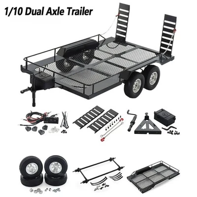 Dual Axle Trailer For 1:10 RC Car SCX10 90046 AXI03007 Traxxas TRX4 GEN8