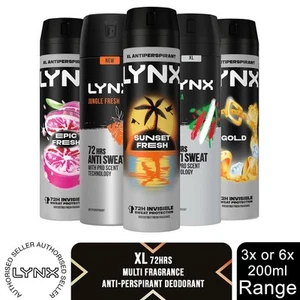 Lynx XL Anti-Perspirant 72-Hour Sweat Protection Deodorant 200ml, 3 or 6 Pack - Picture 1 of 107