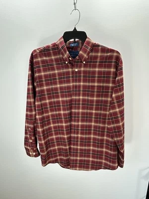 Camisa Towncraft Para Hombre Talla L Tartán Cuadros Sin Arrugas Abotonada Manga Larga Ciruela Foto 1 de 4