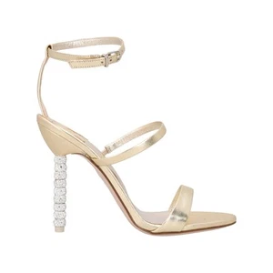 SOPHIA WEBSTER Gold Leather Rosalind Crystal Sandal Comfort Breathable Size 39 - Picture 1 of 12