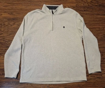 Suéter IZOD Para Hombres XXL Beige Tostado Elastizado 1/4 Cremallera Cálido Cómodo Manga Larga Logo Foto 1 de 4