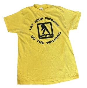 Camisa Sport-T Stedman Let Your Fingers Do The Walking vintage de los años 80 - Imagen 1 de 5