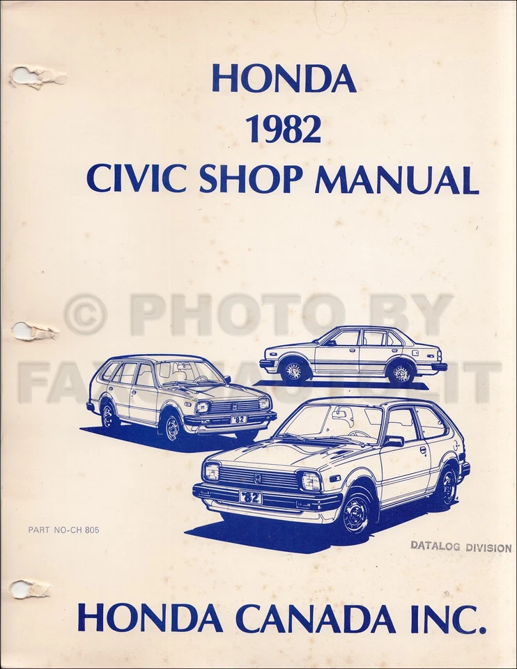 Honda Civic Shop 1982-1983 manual hatchback vagón canadiense libro de servicio de reparación Foto 1 de 4