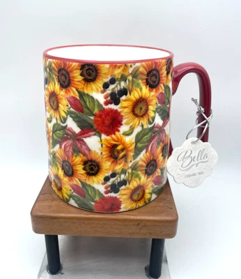 Taza de café floral Bella 10 Strawberry Street 16 oz Sun Flower rojo otoño 17 oz B96 Foto 1 de 4