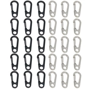 30x Mini Carabiner Clip Tiny Spring Snap Hooks Hanging Buckle Keychain Backpack - Picture 1 of 19