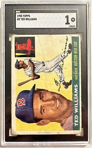 1955 Topps - #2 Ted Williams Boston Red Sox SGC 1 Vintage