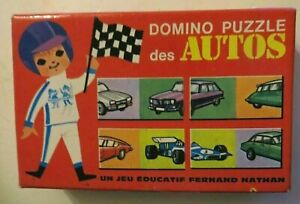 Domino Puzzle des Autos, 1971, Fernand Nathan - Cavahel Vintage