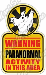 Warning Ghost Paranormal Activity Car Bumper Window Vinyl Sticker Decal 4"X5" - Picture 1 of 1