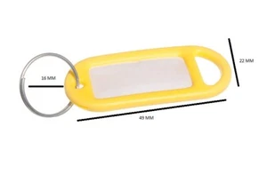 Llavero Etiqueta 50mm X 20mm con y Dividida Amarillo Paquete De 20 - Imagen 1 de 1