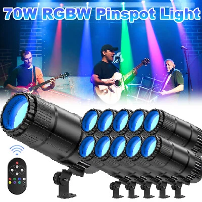 LED Spotlight Beam Pinspot Light Stage Lighting RGBW KTV DJ Disco Lights &Remote - Image 1 of 4