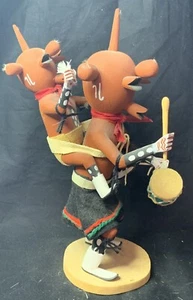 1980's Navajo Mudhead Kachina Doll. "Piggy Back" Signed by Artist. - Picture 1 of 6