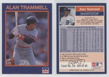 1990 Starline Long John Silver's Alan Trammell #24 HOF