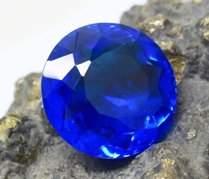 101 CT Natural Blue Tourmaline Round Shape Certified Loose Gemstone - Picture 1 of 8