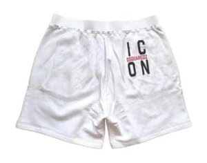 DSQUARED2 kurze Herrenshorts Icon S79MU0018 weiß-rot Größe XXL - Picture 1 of 1