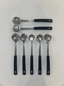 Lot Of (7) Vollrath Spoodle Stainless Perforated Black Grip n Serve Handle, 2 oz - Picture 1 of 1