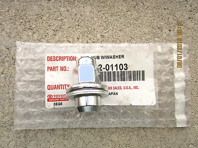 07-13 TOYOTA TUNDRA TUERCA DE RUEDA DE ALEACIÓN CROMADA CON ARANDELA (1 UNO) FABRICANTE ORIGINAL NUEVO 01103 Foto 1 de 4