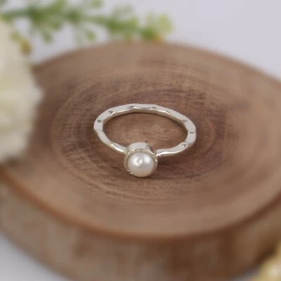 Pearl Gemstone Fine 925 Sterling Silver Rings Friendship Day Gift Jewelry - Image 1 of 3
