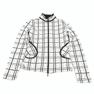 Cartise Lightweight Full Zip Over Jacket Size Small Womens Black White Checkered - Picture 1 of 6