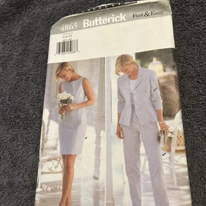 Vintage Butterick Schnittmuster 4865 Kleid Jacke Hosenanzug ungeschnitten FF 1997 - Bild 1 von 6