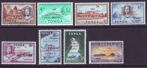 Tonga 1962 SC 119-126 MH Set Emancipation Cover