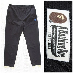 Bape A Bathing Ape Men Black Track Pants Size XL World Gone Mat 1993 to 2093 - Picture 1 of 11
