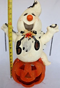 Halloween Large and 23" High Ghost & Jack O'Lantern Decoration Ceramic NWT - Picture 1 of 15