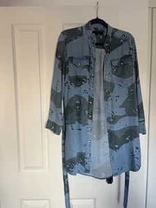 All Saints denim camo Shirt Dress Size 8 - Picture 1 of 3