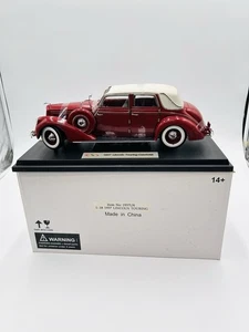 Signature 1/18 1937 Lincoln K  Touring Cabriolet Burgundy, Stately Model NOS - Picture 1 of 15